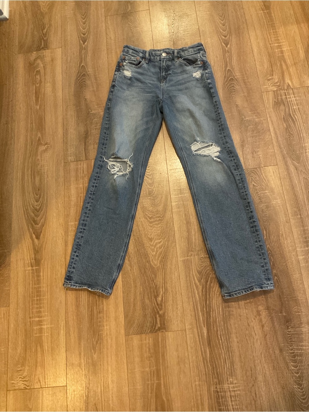 American Eagle Medium Wash Curvy Straight Leg Jeans